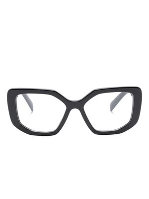 Prada Eyewear geometric-frame logo glasses - Black
