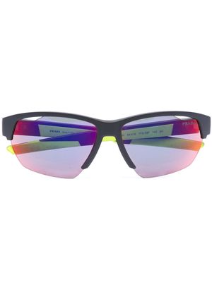 Prada Eyewear Linea Sport semi-rimless sunglasses - Black