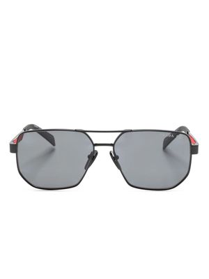 Prada Eyewear logo-embossed pilot-frame sunglasses - Black