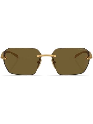 Prada Eyewear logo-engraved frameless sunglasses - Gold