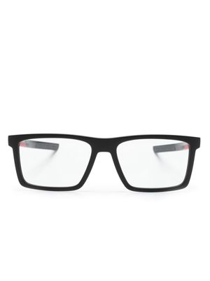 Prada Eyewear logo-engraved rectangle-frame glasses - Black