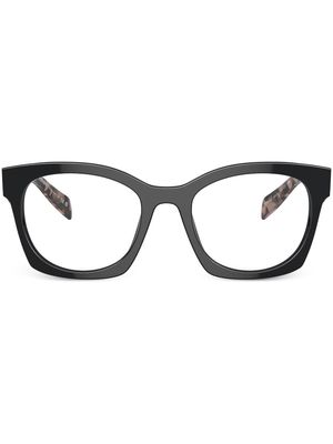 Prada Eyewear logo-lettering D-frame glasses - Black