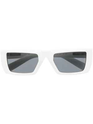 Prada Eyewear logo-lettering rectangle-frame glasses - White