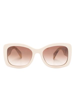 Prada Eyewear logo-lettering square-frame sunglasses - Neutrals