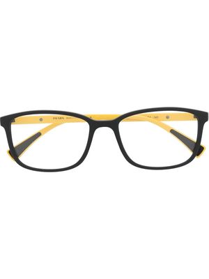 Prada Eyewear logo-plaque square-frame glasses - Black