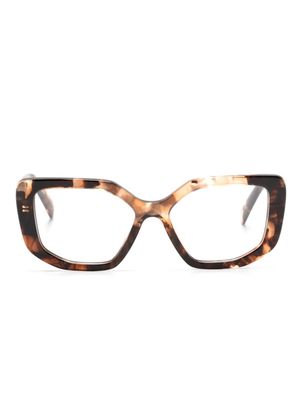 Prada Eyewear logo-print cat eye-frame glasses - Brown