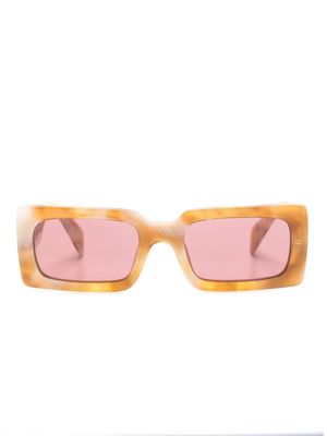 Prada Eyewear logo-print rectangle-frame sunglasses - Yellow