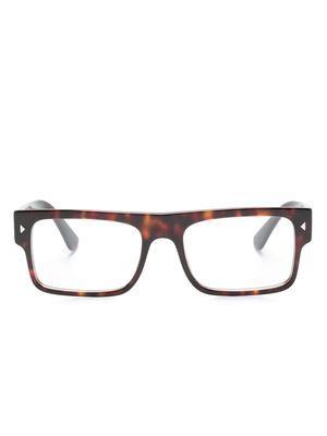 Prada Eyewear logo-print square-frame glasses - Brown