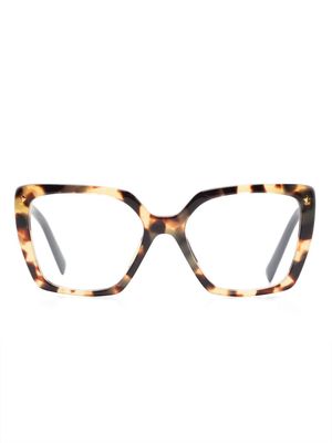 Prada Eyewear logo-print square-frame glasses - Neutrals