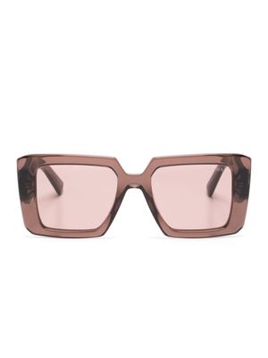 Prada Eyewear logo-print square-frame sunglasses - Brown