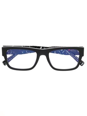 Prada Eyewear logo square-frame glasses - Black