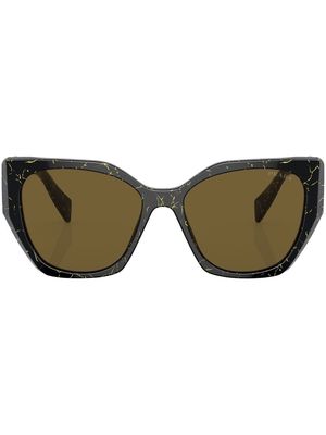 Prada Eyewear marble-print cat-eye sunglasses - Black