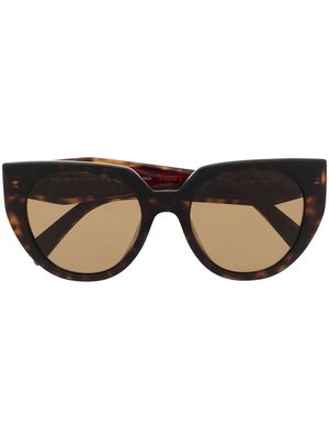 Prada Eyewear marbled logo-lettering sunglasses - Red