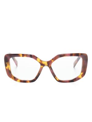 Prada Eyewear marbled square-frame glasses - Brown
