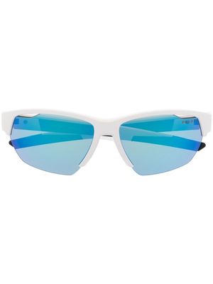 Prada Eyewear mirrored-lense logo-plaque sunglasses - White