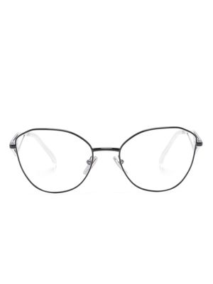 Prada Eyewear round-frame sculpted-arms glasses - Black