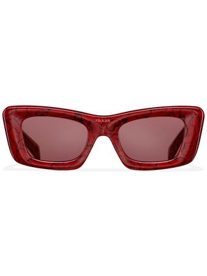 Prada Eyewear Symbole rectangular-frame sunglasses - Red