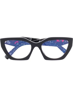Prada Eyewear tortoiseshell-effect logo glasses - Black