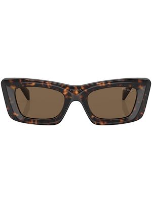 Prada Eyewear tortoiseshell-effect logo sunglasses - Brown
