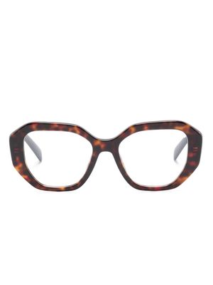 Prada Eyewear tortoiseshell geometric-frame glasses - Brown
