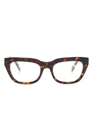 Prada Eyewear tortoiseshell rectangle-frame glasses - Brown