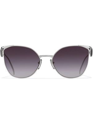 Prada Eyewear triangle-logo cat-eye sunglasses - Silver