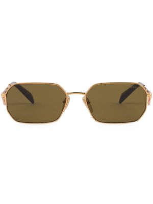 Prada Eyewear triangle-logo metal sunglasses - Gold