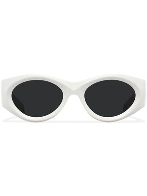 Prada Eyewear triangle logo oval-frame sunglasses - White