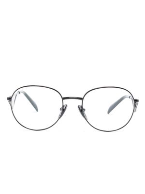 Prada Eyewear Triangle logo-plaque glasses - Black