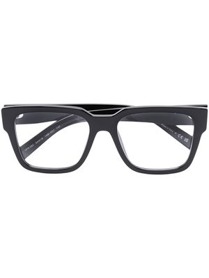 Prada Eyewear triangle-logo plaque square-frame glasses - Black