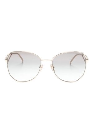 Prada Eyewear triangle-logo round-frame sunglasses - Gold