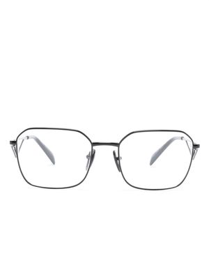 Prada Eyewear triangle logo square-frame glasses - Black