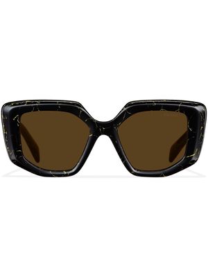 Prada Eyewear triangle-logo square-frame sunglasses - Black