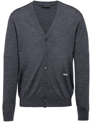 Prada fine-knit V-neck cardigan - Grey