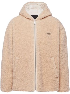 Prada fleece hooded jacket - Neutrals
