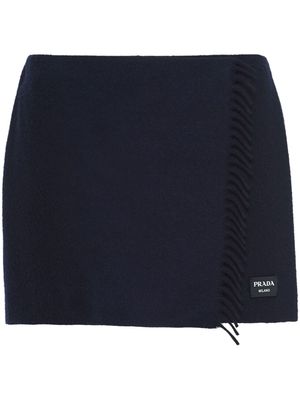 Prada fringed cashmere miniskirt - Blue
