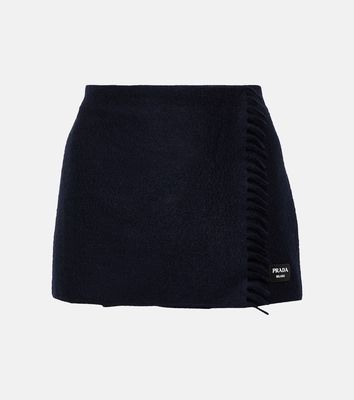 Prada Fringed cashmere miniskirt