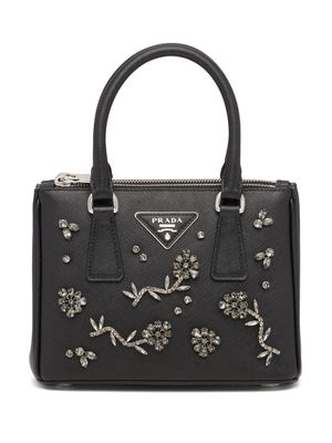 Prada Galleria crystal-embellished mini bag - Black