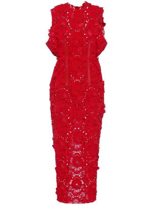 Prada Guipure lace midi dress - Red