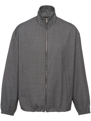 Prada high-neck wool bomber jacket - Grey