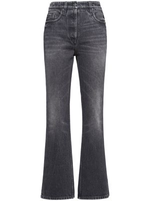 Prada high-rise cropped washed denim jeans - Grey
