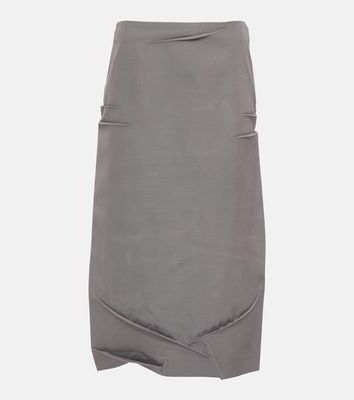 Prada High-rise wool-blend midi skirt