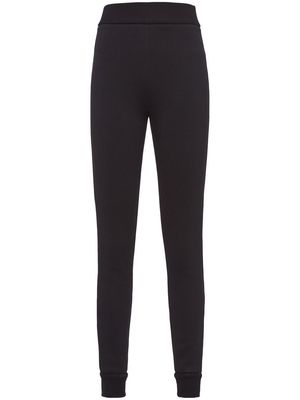 Prada high-waist fleece leggings - Black
