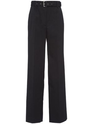 Prada high-waisted belted trousers - Black