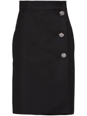 Prada high-waisted kid mohair skirt - Black
