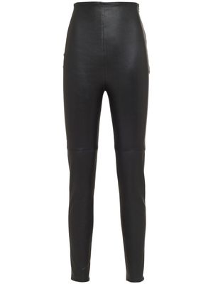 Prada high-waisted leather leggings - Black
