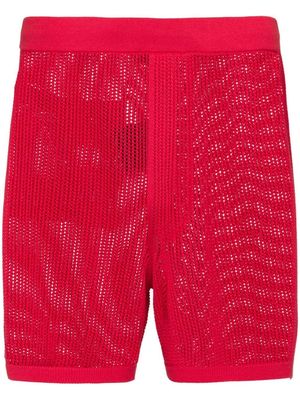 Prada high-waisted mesh shorts - Red