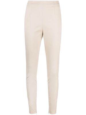 Prada high-waisted slim-cut trousers - Neutrals
