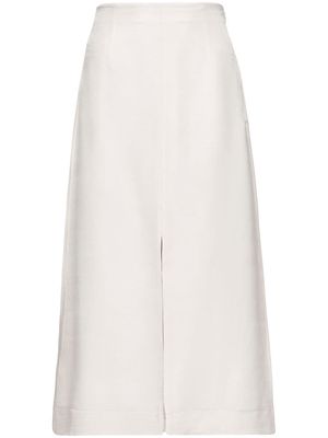 Prada high-waisted twill midi skirt - White