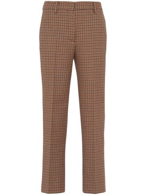 Prada Houndstooth wool trousers - Brown